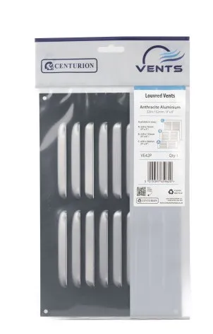 Centurion Louvre Vent - Anthracite Aluminum - 229 x 152mm