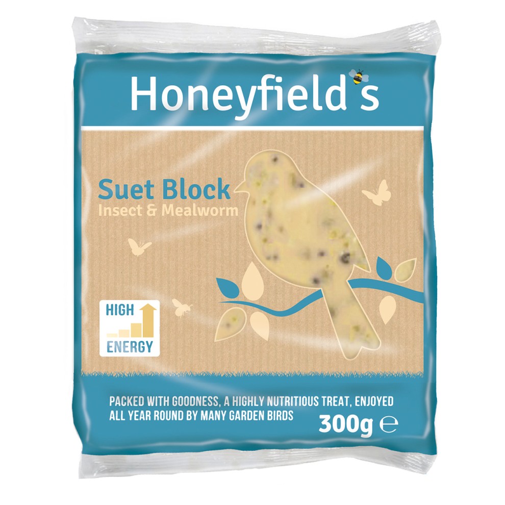 WHM Honeyfields Suet Block - Insect & Mealworm single