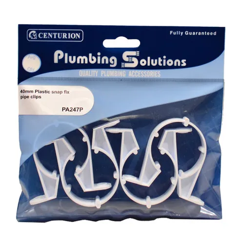 [PA247P] Centurion 40mm Plastic Pipe Clips (Pack of 4)