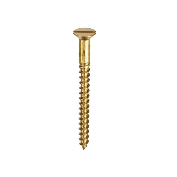 Unifix Brass Woodscrews Slotted Countersunk Head - 10g x 1.1/2" (5.0 x 40mm - Bag of 15)