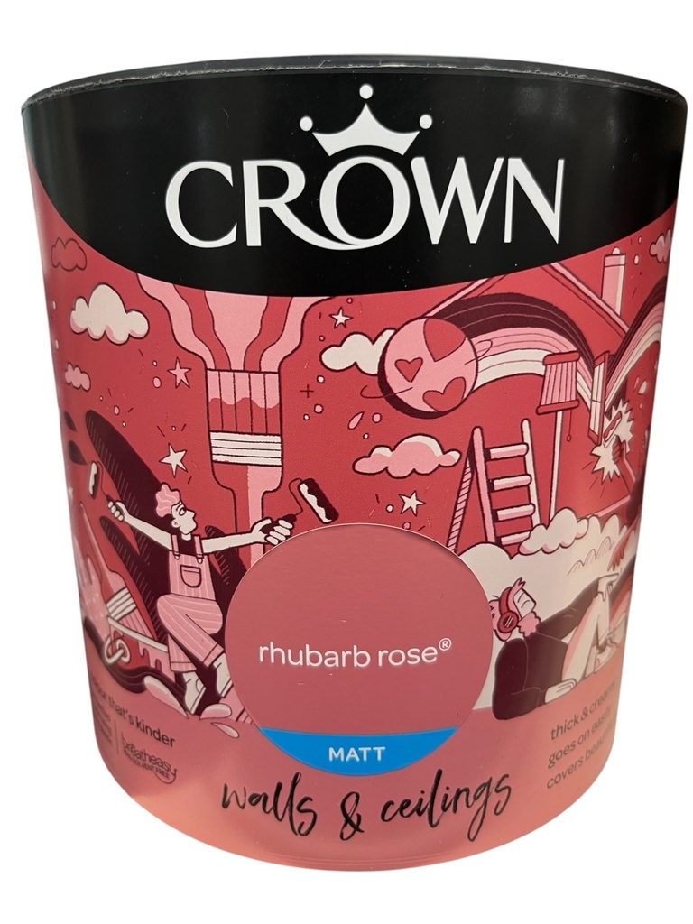 Crown Matt Emulsion Rhubarb Rose 2.5L