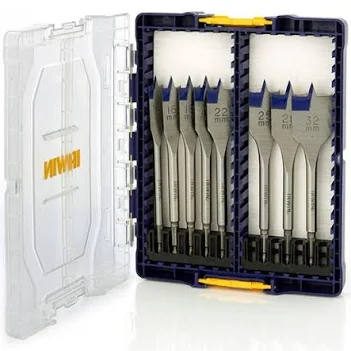 [IRWIW4041010] Irwin 8Pc Blue Groove 4X Flat Bit Set