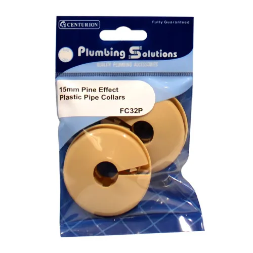 Centurion 15mm Pine Effect Plastic Pipe Collars