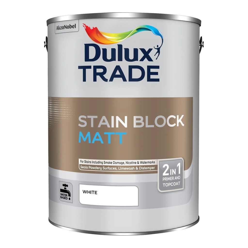 Dulux Trade Stain Block Primer Matt White 1L