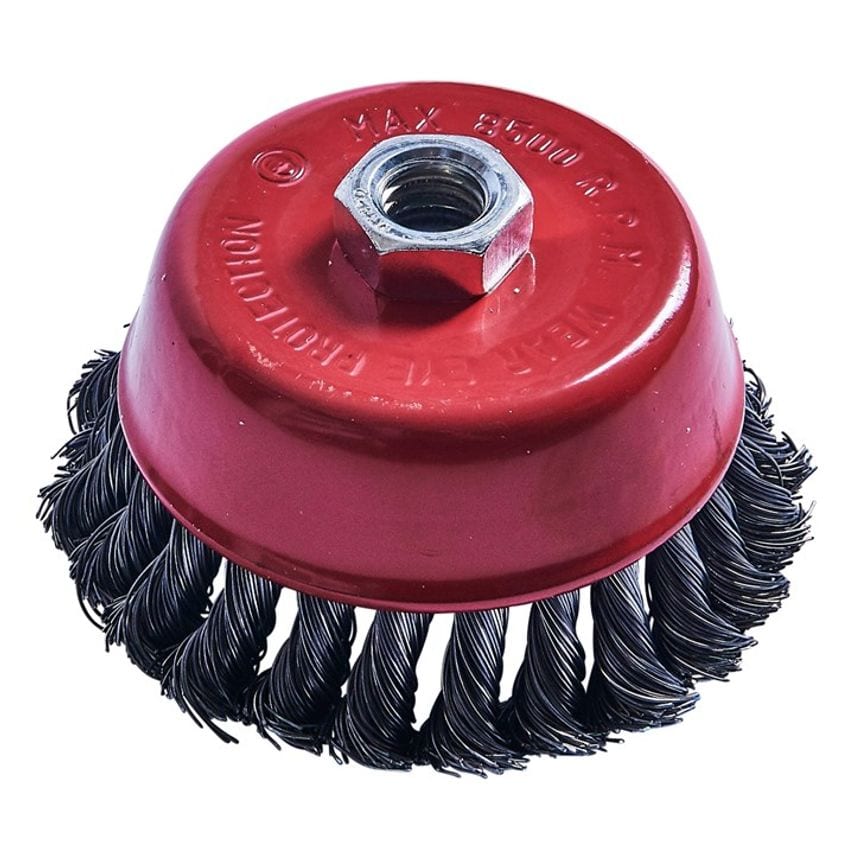 Amtech 100mm (4") Twist Knot Wire Cup Brush