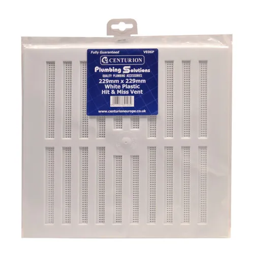 Centurion Plastic Hit & Miss Vents - White - 229 x 229mm