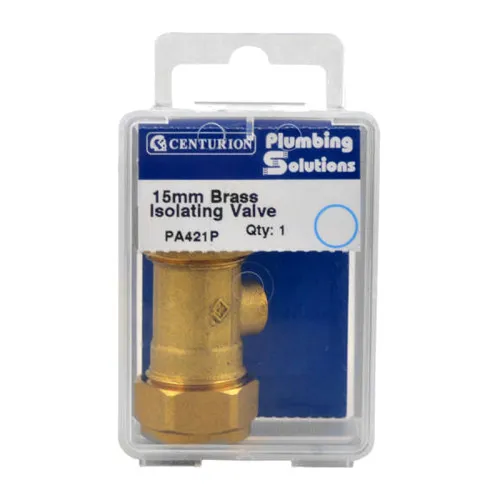 Centurion 15mm Brass Isolating Valve