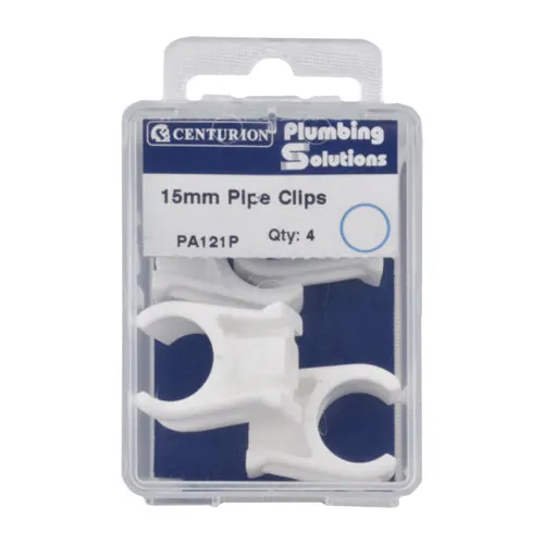 Centurion 15mm Plastic Snap Fix Pipe Clips (Pack of 4)