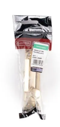 Centurion 100mm (4") Brassed Flat Sliding Bolts
