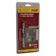 Centurion 63mm (2 1/2") 3 Lever Mortice Deadlock (Nickel Plated)