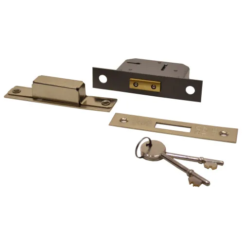 Centurion 63mm (2 1/2") 5 Lever Mortice Deadlock (Satin Chrome Plated)