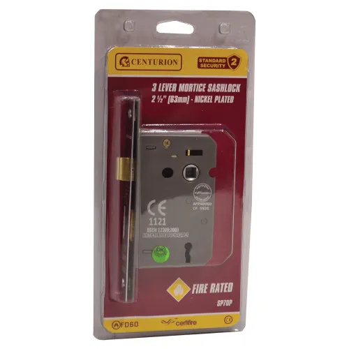 Centurion 3 Lever Mortice Sashlock (2 1/2” - 63mm NP)