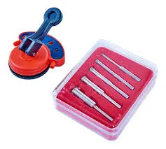 Amtech Diamond tile core drill kit and vacuum base drill guide DS