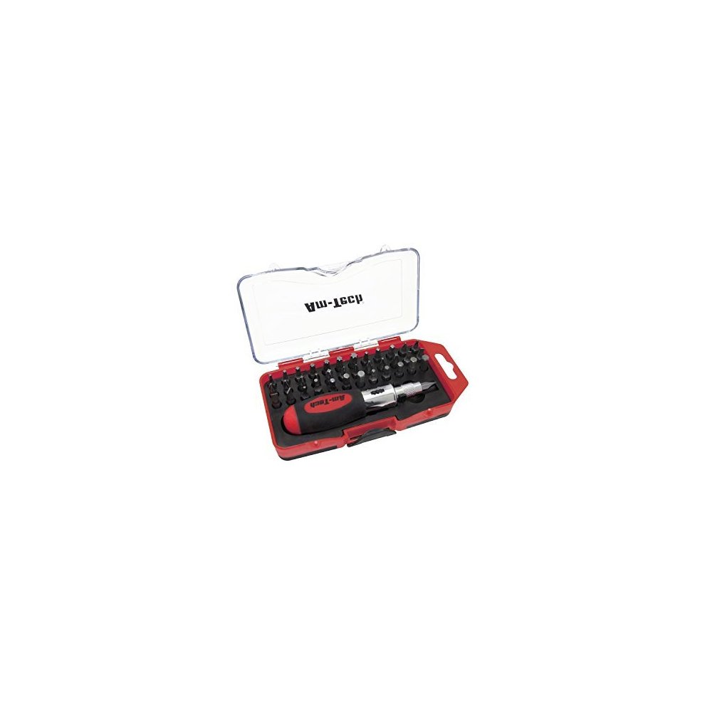 Amtech 38 Piece Stubby Ratchet Screwdriver and Bit Set