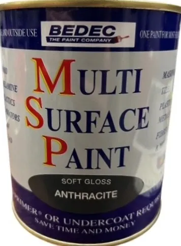 Bedec Multi Surface Paint Satin Anthracite 750ml