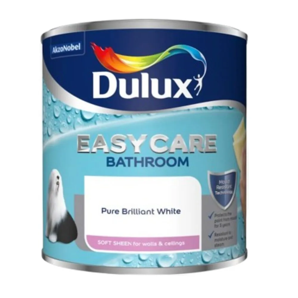 Dulux Easycare Bathroom Soft Sheen Pure Brilliant White 2.5L