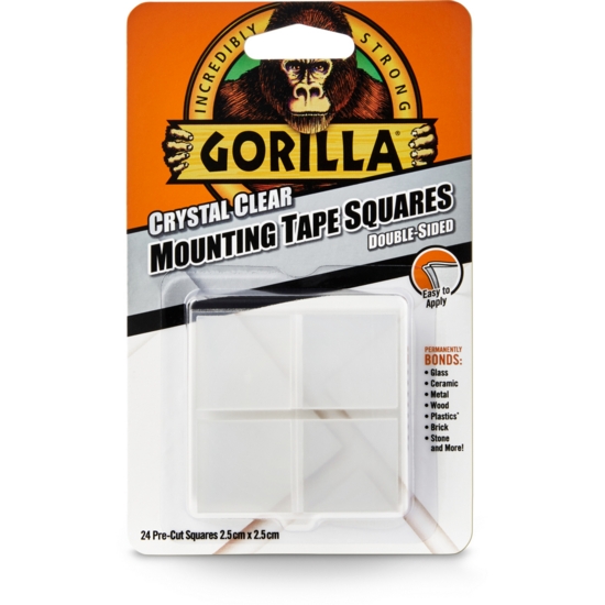 Gorilla Mounting Tape Squares Clear