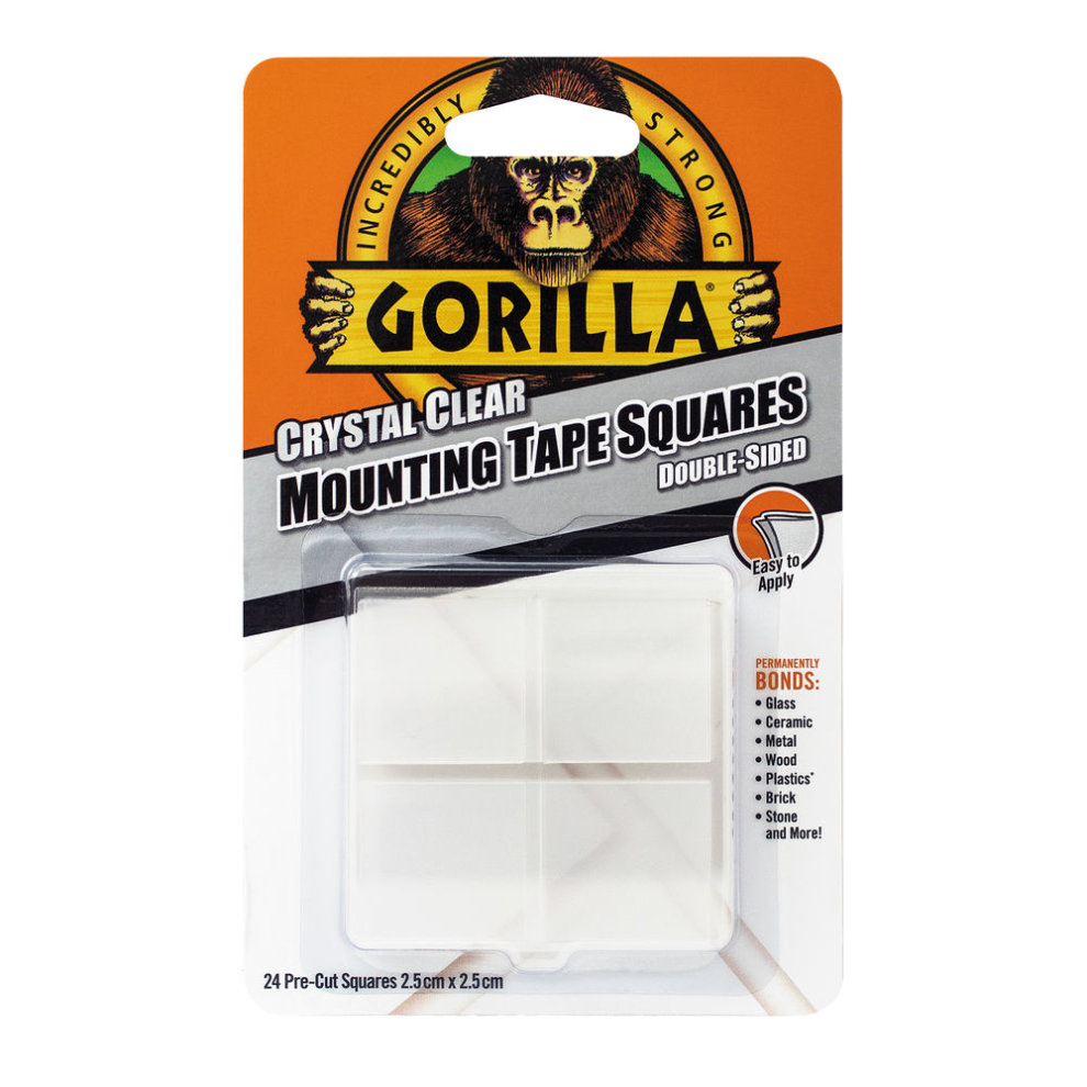 Gorilla Mounting Tape Squares Clear