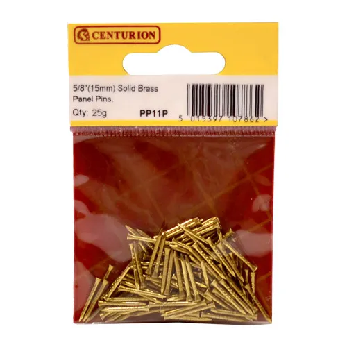 Centurion 15mm Solid Brass Panel Pins (25g)