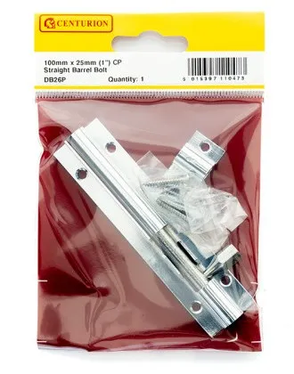 Centurion 100mm x 25mm (1") CP Straight Barrel Bolt