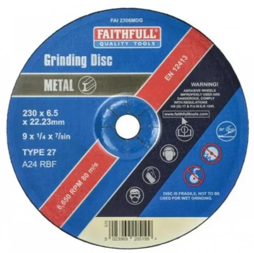 [FAI2306MDG] Faithfull Depressed Centre Metal Grinding Disc 230 x 6.4 x 22.23mm