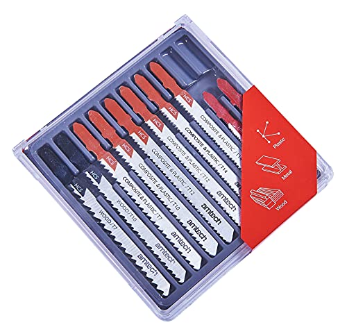[M1850] Amtech 10 Piece Mixed Jigsaw Blades with T-slot Fitting