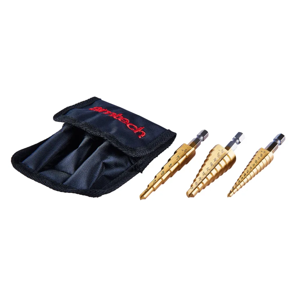 Amtech 3 Piece High Speed Steel Step Drill Set