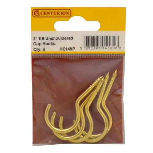 Centurion 50mm EB Unshouldered Cup Hook (Pack of 5)