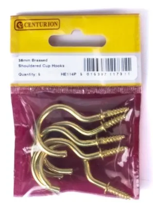 Centurion 38mm Eb Shouldered Cup Hooks (5 Pack)