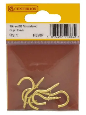 Centurion 19mm Eb Shouldered Cup Hooks (5 Pack)