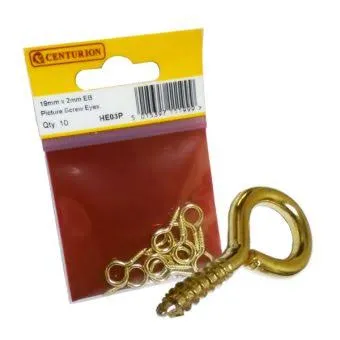 Centurion 14mm x 1mm EB Picture Screw Eyes (10 Pack)