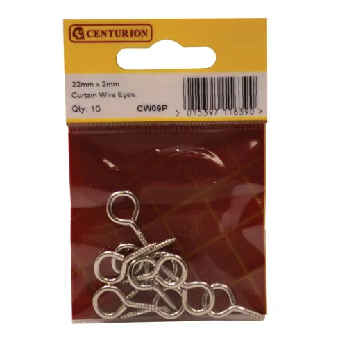[CW09P] Centurion 22mm X 2mm Curtain Wire Eyes (10 Pack)