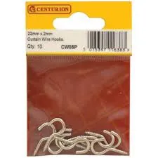 Cen 22mm X 2mm Curtain Wire Hooks (pack Of 10) Cw08p