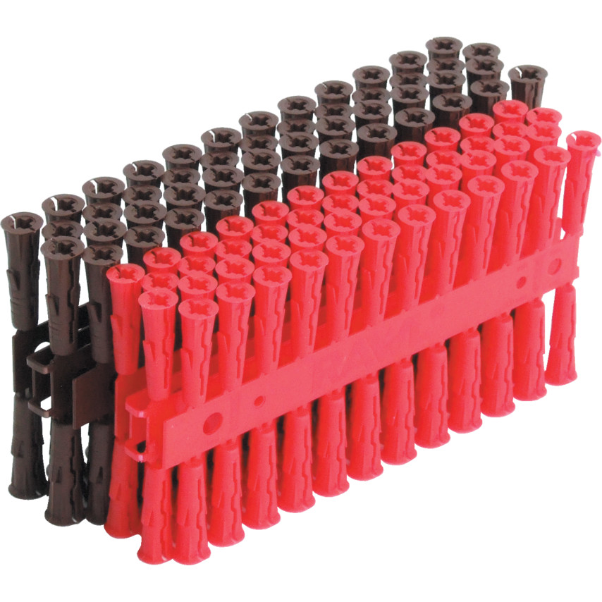Rawlplug Red Uno Plugs 6 x 28mm (Card 96)