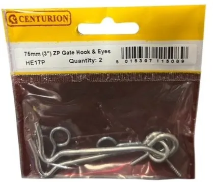 Centurion 75mm (3") ZP Gate Hook & Eyes (Pack of 2)