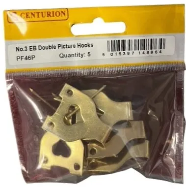 [PF46P] Centurion No 3 EB Double Picture Hooks (5 Pack)