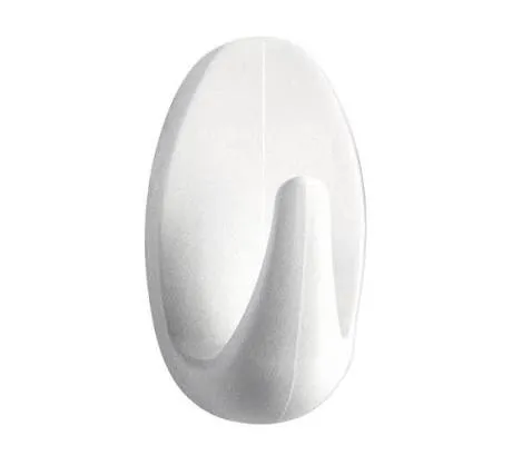 Cen 55mm White Plastic Self Adhesive Oval Hook