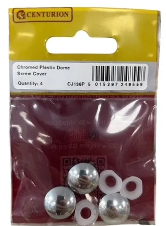 [CJ138P] Centurion Chromed Plastic Dome Screw Cover (Pack of 4)