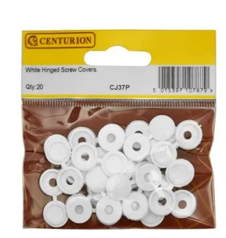 [CJ37P] Centurion White Hinged Screw Covers (20 Pack)