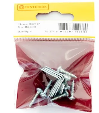 [CJ123P] Centurion 19mm x 19mm ZP Steel Bracket (Pack of 4)