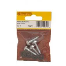 [FA238P] Cen 25mm X 8 Electro Brass Dome Mirror Screws (pack Of 4)