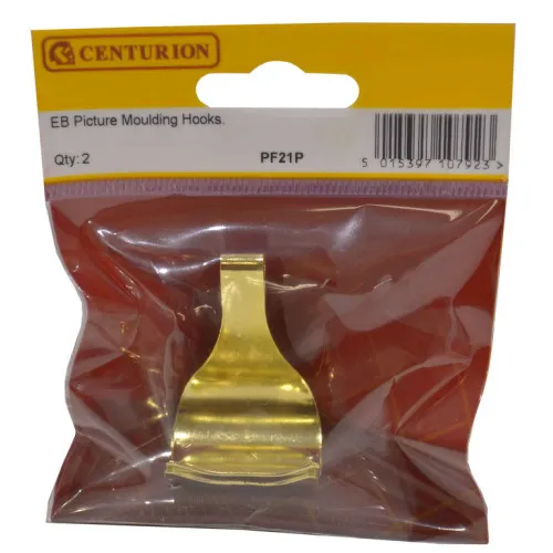 Centurion Electro Brass Picture Moulding Hooks (pack Of 2)