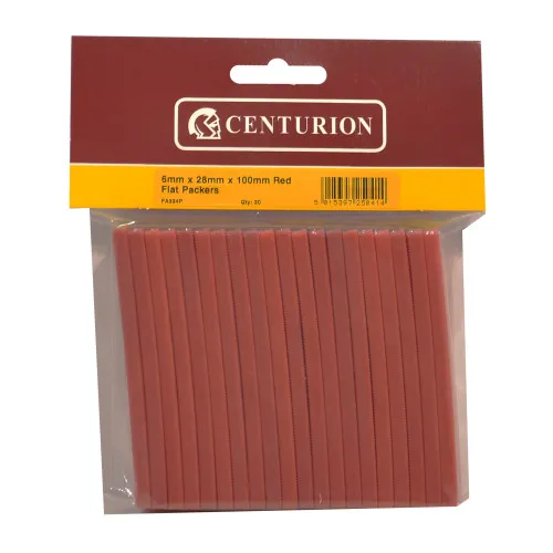 Centurion 6mm x 28mm x 100mm Red Flat Packers (Pack of 20)