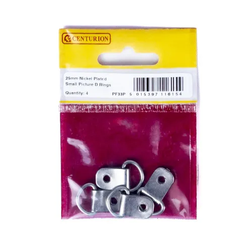 [PF33P] Centurion 25mm Small Nickel Plated Picture D Rings (Pack of 4)