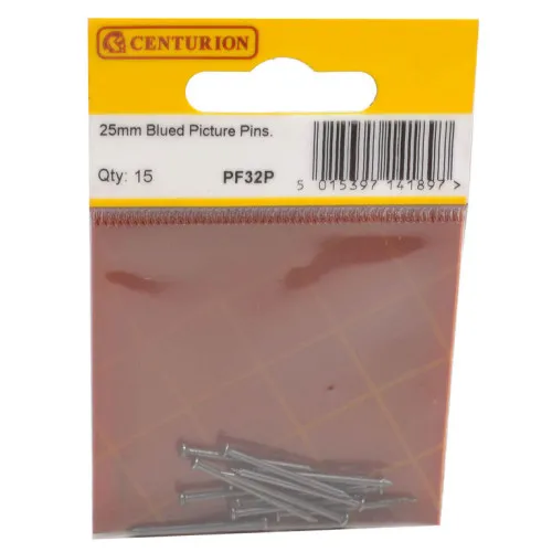 [PF32P] Centurion 25mm Blued Picture Pins (Pack of 15)
