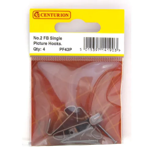 Centurion No 2 FB Single Picture Hooks (Pack of 4)