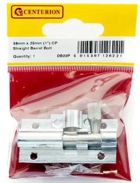 Centurion 38mm x 25mm (1”) Cp Straight Barrel Bolt