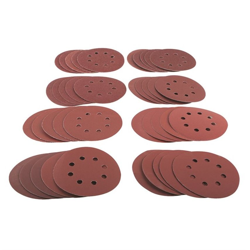 [V4096] Amtech 40 Piece Mixed Grit Circular Sanding Sheet Set (125mm)