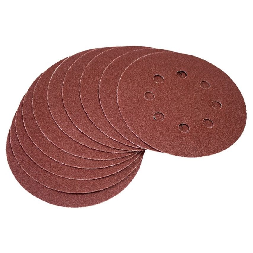 [V4090] Amtech 10 x P120 Grit Circular Sanding Sheets (125mm Diameter)