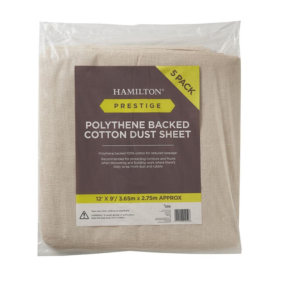 [24968-001] Hamilton Prestige - Poly Back Cotton Dustsheet 12' x 9'